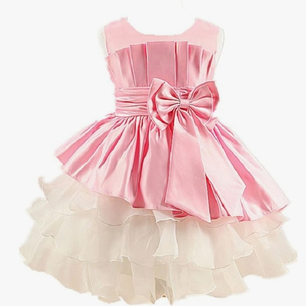 Elegant Pink and Cream Kids Dress